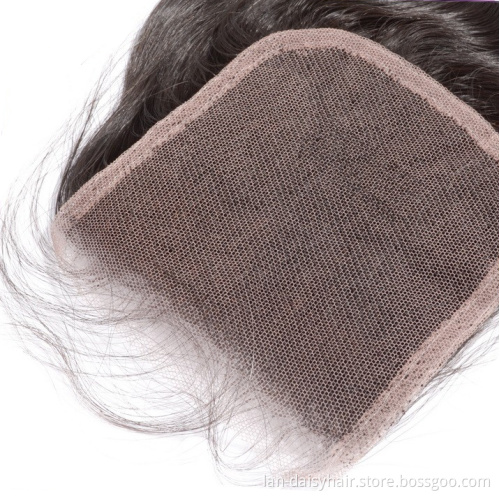 8-26 inch Straight Human Hair Bundles With 4x4 Lace Closures India Hair Bundles with HD Closure 3 Bundles With Closure